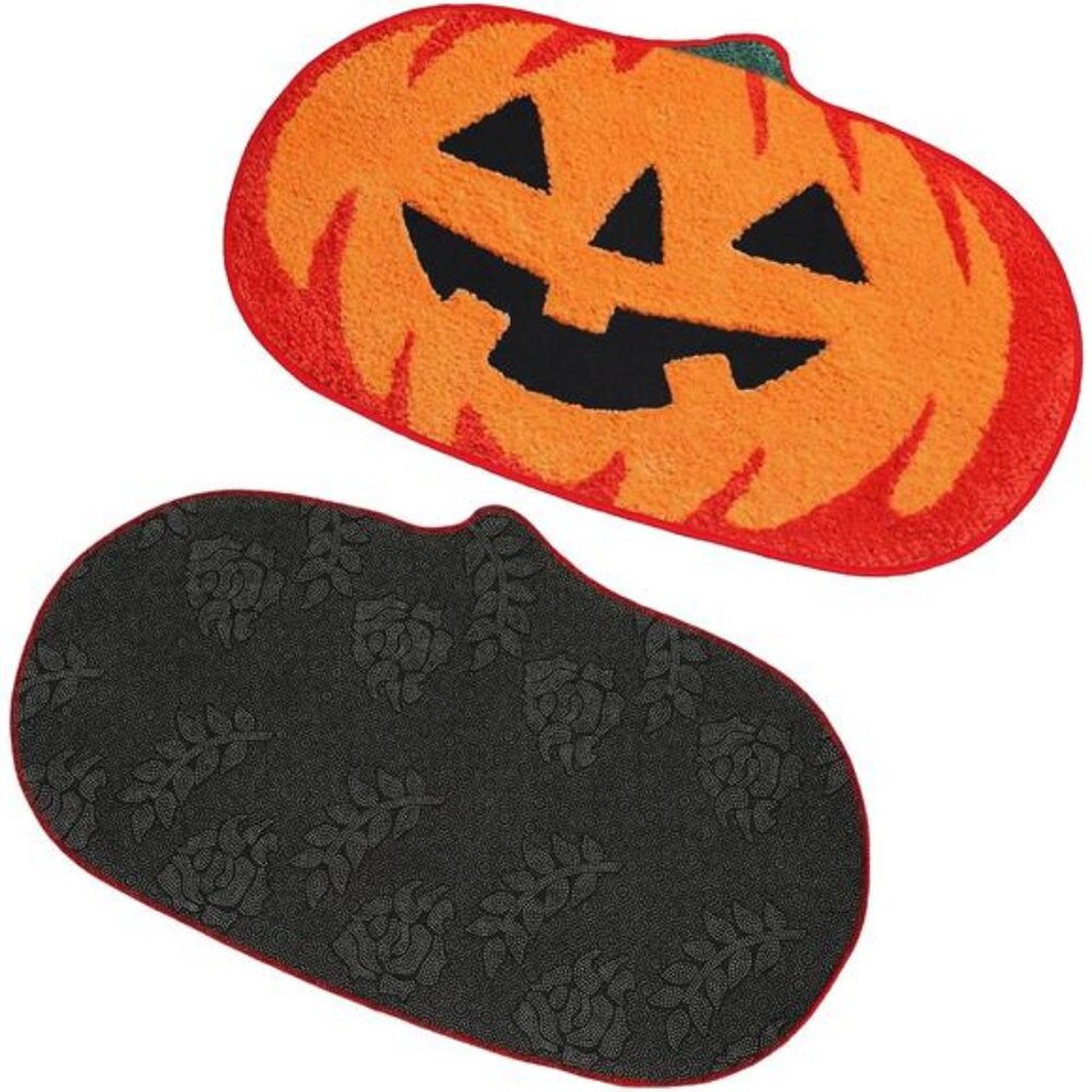 FEBSNOW Fall Pumpkin Rug,19.7 * 31.5inch Halloween‎ Bathroom Decor, Non Slip
